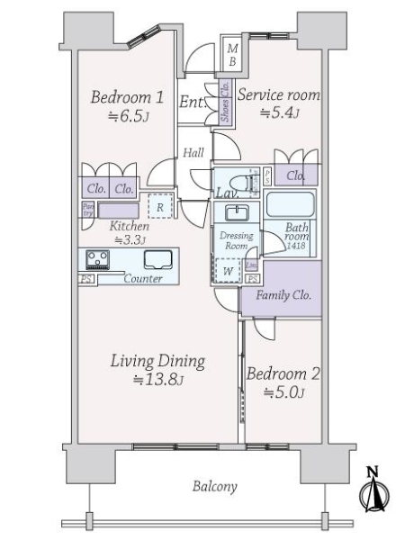 レーベン川口リアージュの間取図