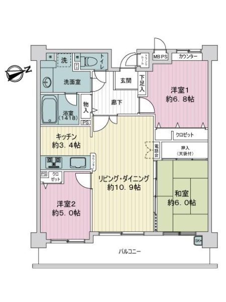 ライオンズマンション野間大池公園の間取図