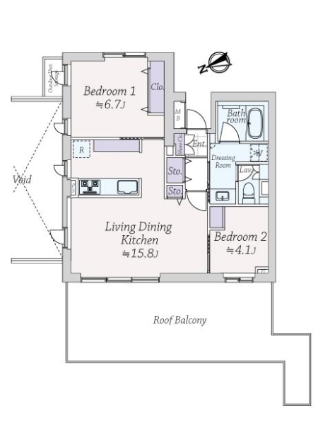 プラウドジェム市ヶ谷の間取図