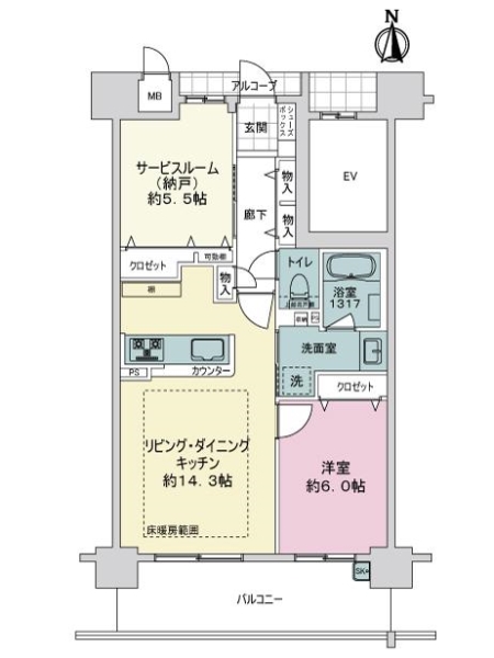 アルファステイツ神戸祇園の間取図