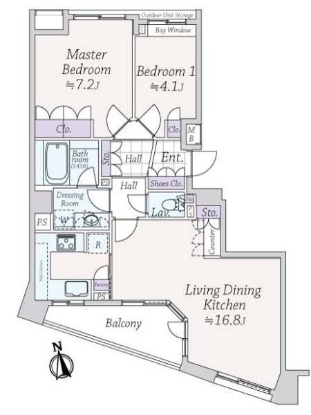 ノーツ目黒青葉台の間取図