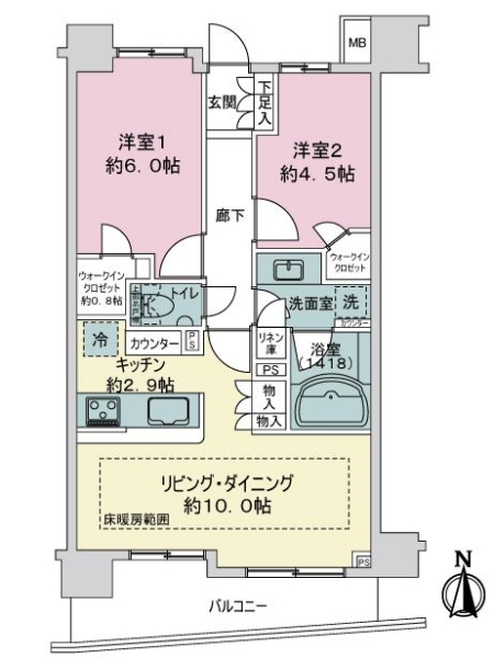 リビオ練馬ソリスタの間取図
