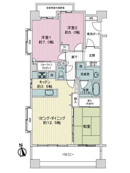 ライオンズマンション城北中央公園の間取図