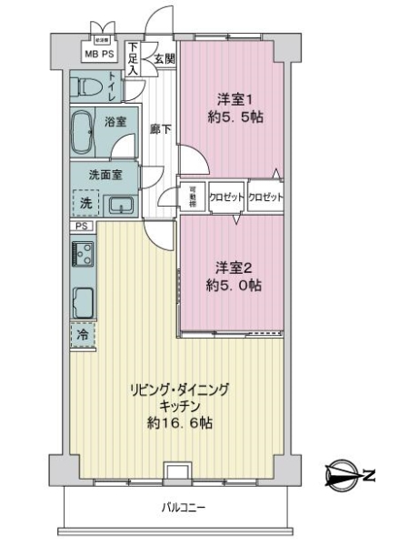 ライオンズマンション宿河原の間取図