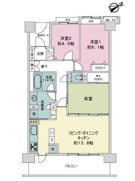 ライオンズマンション船堀グリーンロードの間取図