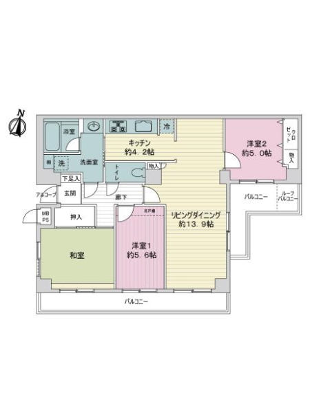 ライオンズマンション宮崎台第１１の間取図