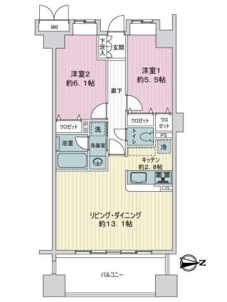 ｆｅｅｔｈ＃００１の間取図