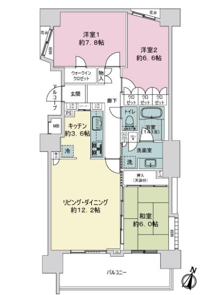 クロスウィル多摩センターの間取図