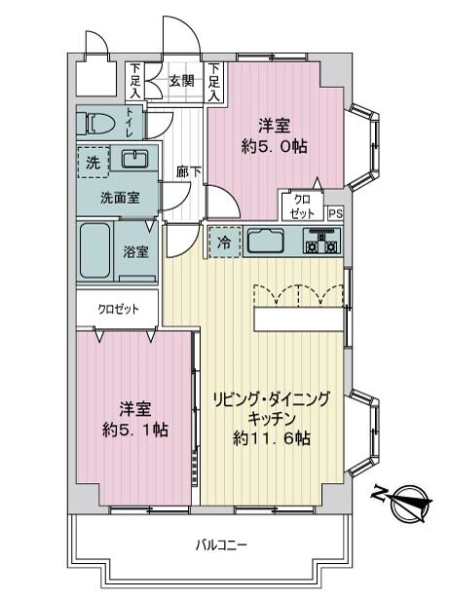 ライオンズマンション与野本町の間取図