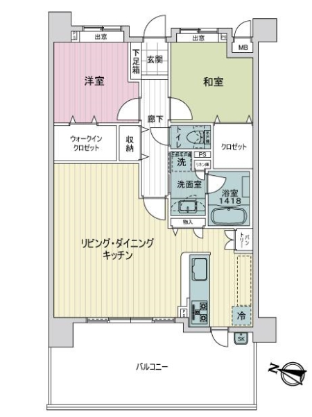 グランフォーレ大橋東の間取図