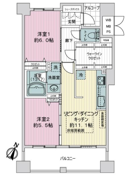 サムティ三宮レガニールの間取図