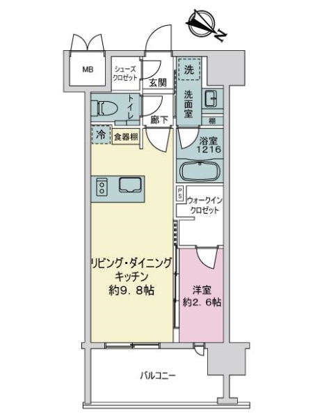 ミスモ天神の間取図
