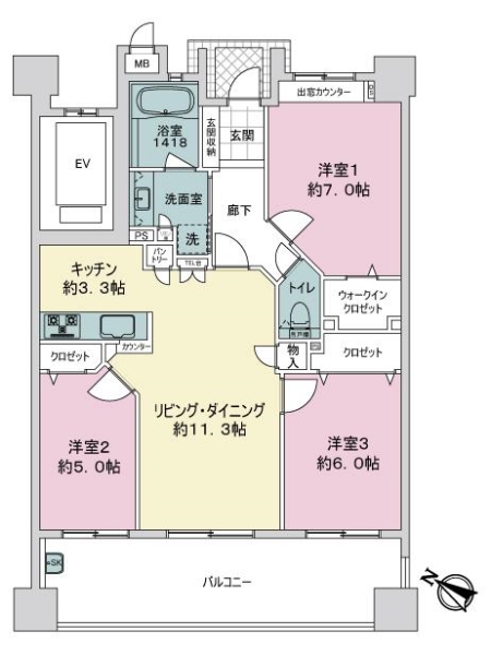 アーサー平尾ステーション・リバティの間取図