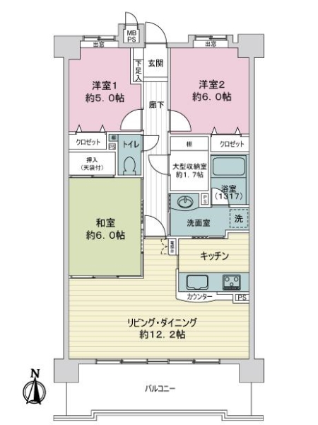 ライオンズマンション新安城の間取図