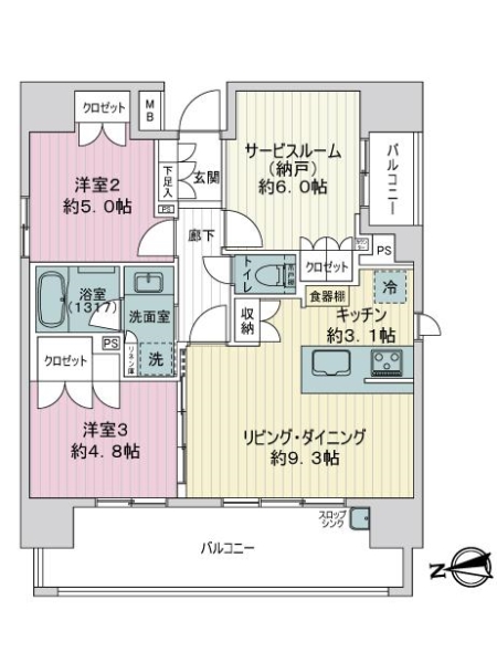 パレステージ町屋壱番館の間取図