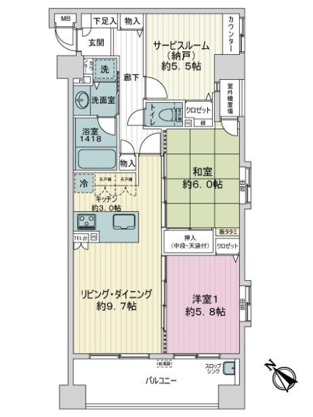リブゼ横浜ベイモールの間取図