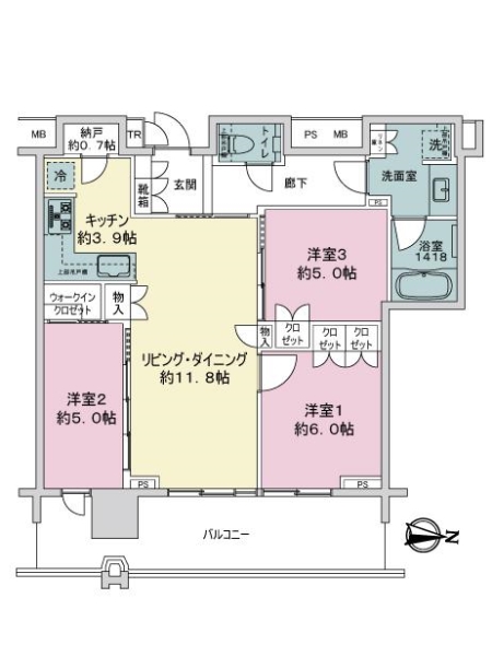 プラウドタワー名古屋錦の間取図
