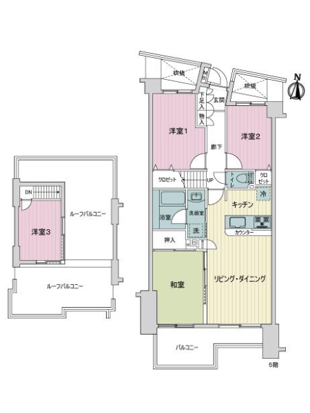 グランイーグル鶴ケ峰ヒルズの間取図