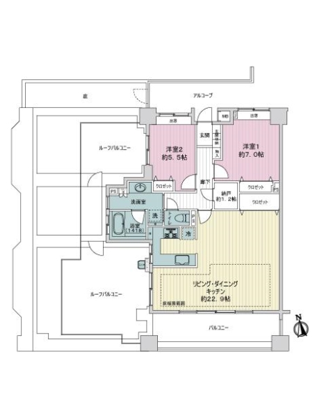 ライオンズマンション城北中央公園の間取図