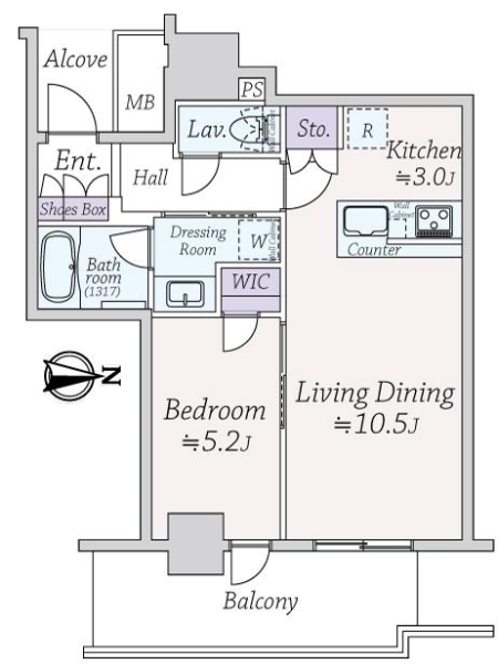 シエリアタワー大阪堀江の間取図