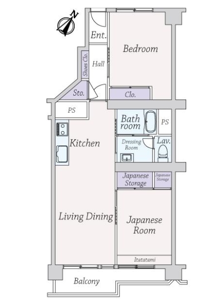 馬事公苑前ハイム2号棟の間取図