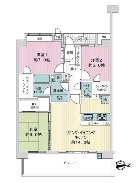 ルイシャトレ八千代台アリアーテの間取図