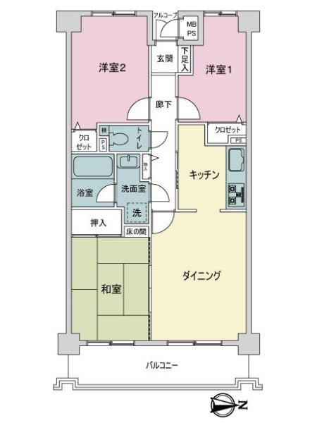 ライオンズヒルズ田方の間取図