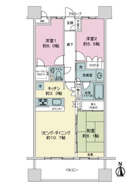 マイキャッスル青砥ロイヤルステ-ジの間取図