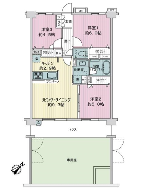 日神パレステージ下赤塚の間取図
