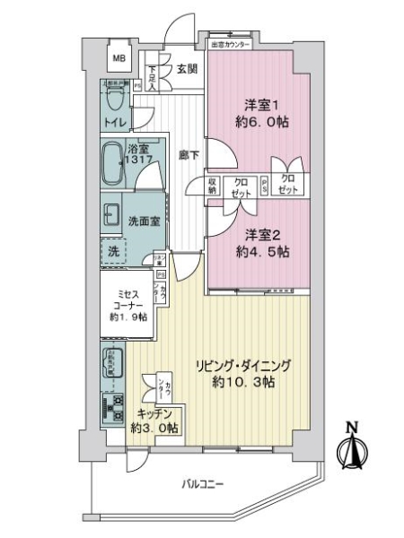 アデニウム押上アーバンイーストの間取図