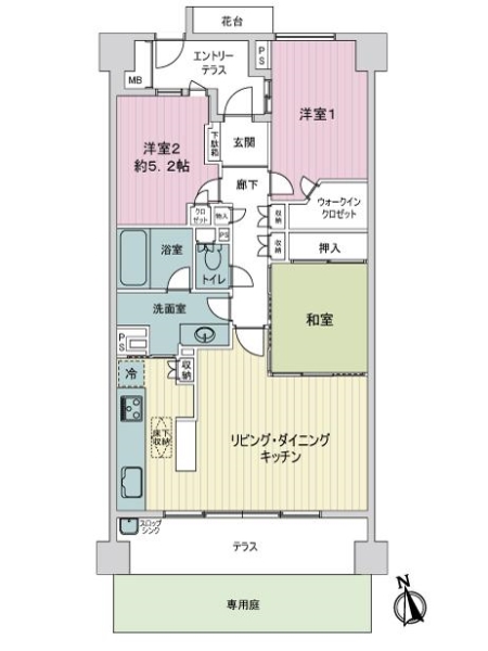ウォルトンズコート長津田B棟の間取図