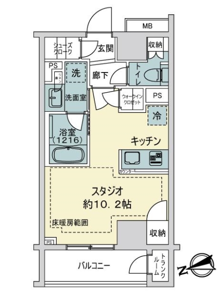 グローリオ新宿夏目坂の間取図
