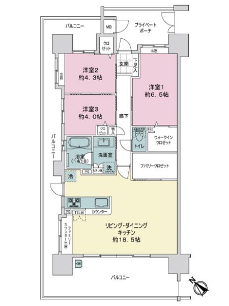 ヴェルディ広島ボールパークの間取図