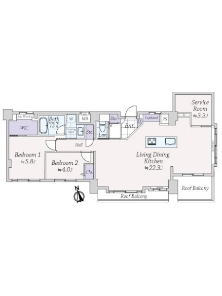 ライオンズマンション麻布十番南の間取図