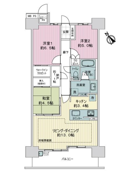 ミリカ・テラスII街区の間取図
