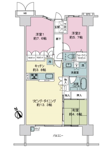 ポレスター三河安城ステーションレジデンスの間取図