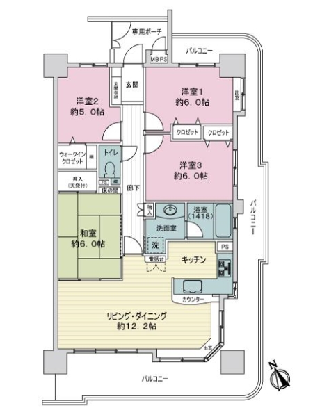 ライオンズガーデン三河安城第5の間取図