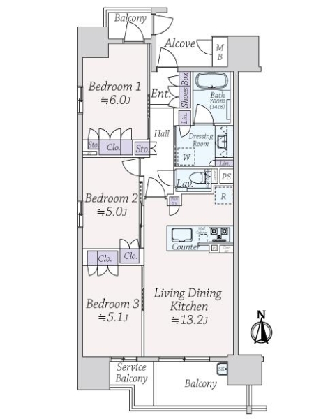 ブランズ塚口町一丁目の間取図