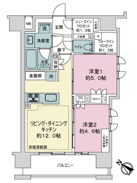 ヴェレーナブリエ神奈川新町の間取図