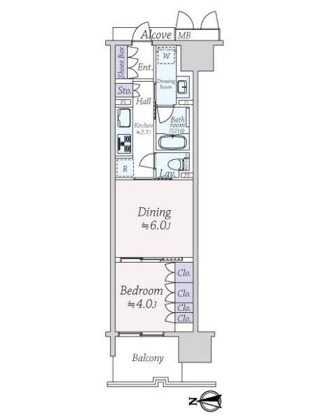 プレミスト関目高殿駅前の間取図