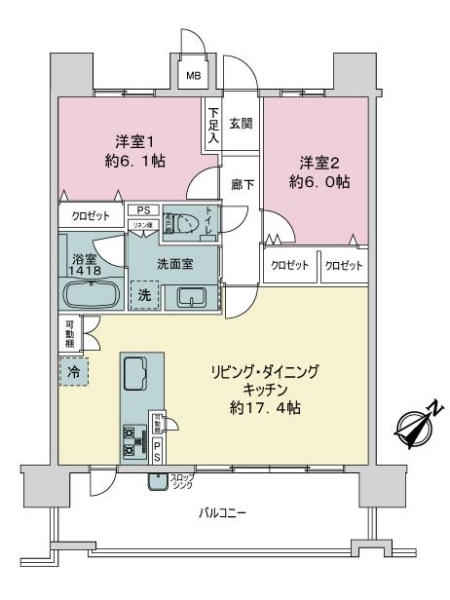 オーヴィジョン平尾の間取図