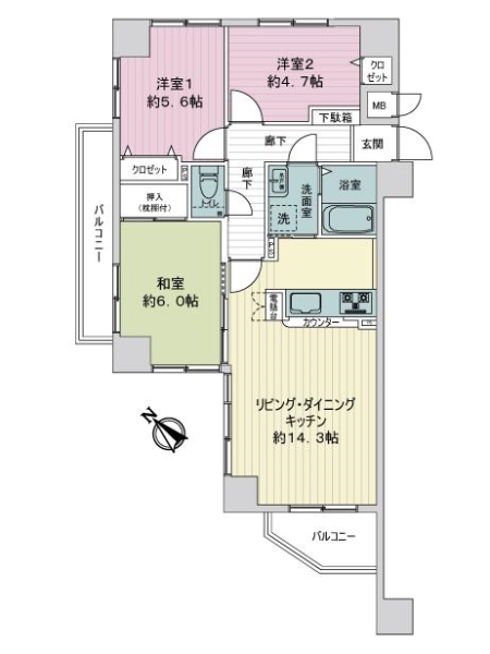 サンシティ安東駅前プラザの間取図