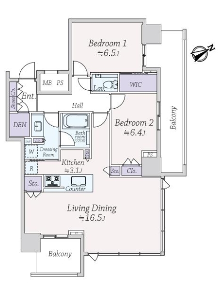 シティタワー広島の間取図
