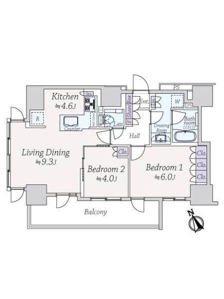 シャリエ御茶ノ水の間取図