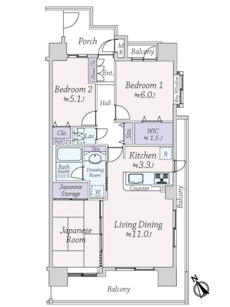 クレストフォルム清澄庭園の間取図