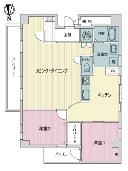 ライオンズマンション虹ヶ丘Ｂ棟の間取図