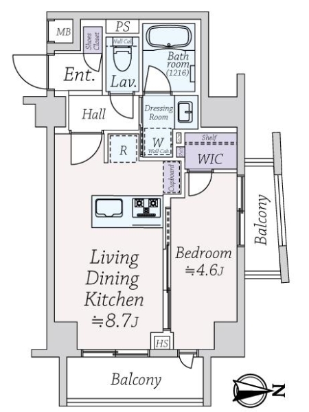 ヴァースクレイシアＩＤＺ下北沢の間取図