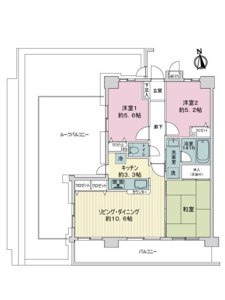 ライオンズマンション王子第7の間取図