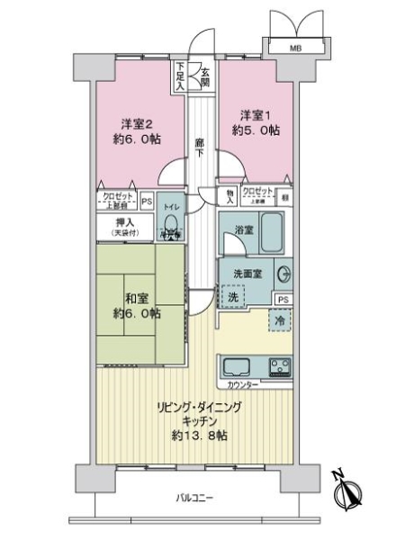 ダイアパレス・ライブシティ船橋の間取図