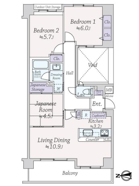 サンクタス西宮山手の間取図